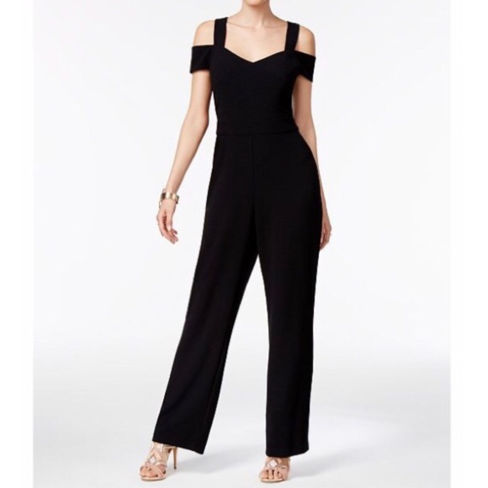 Thalia (12) Black Cold Shoulder Pant Jumpsuit
